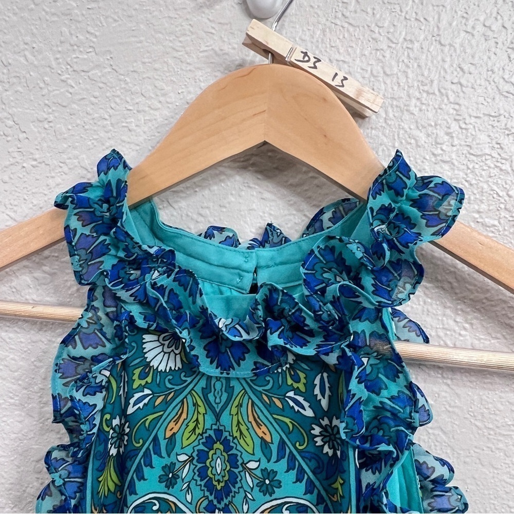 Boston Proper Paisley Print Ruffle High Neck Maxi Dress size - Picture 11 of 14